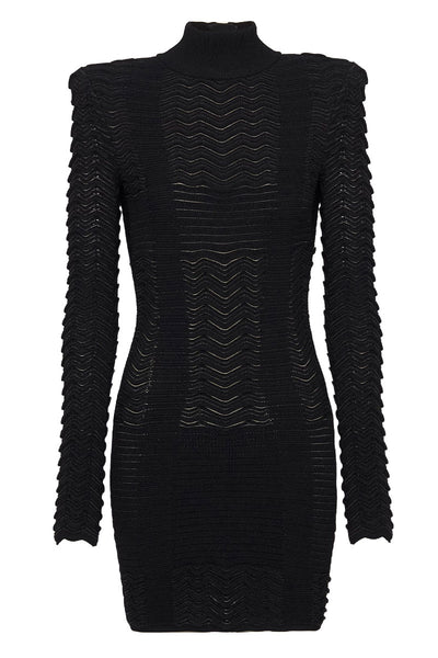 Knit High-Neck Dress-Balmain-Boyds Philadelphia