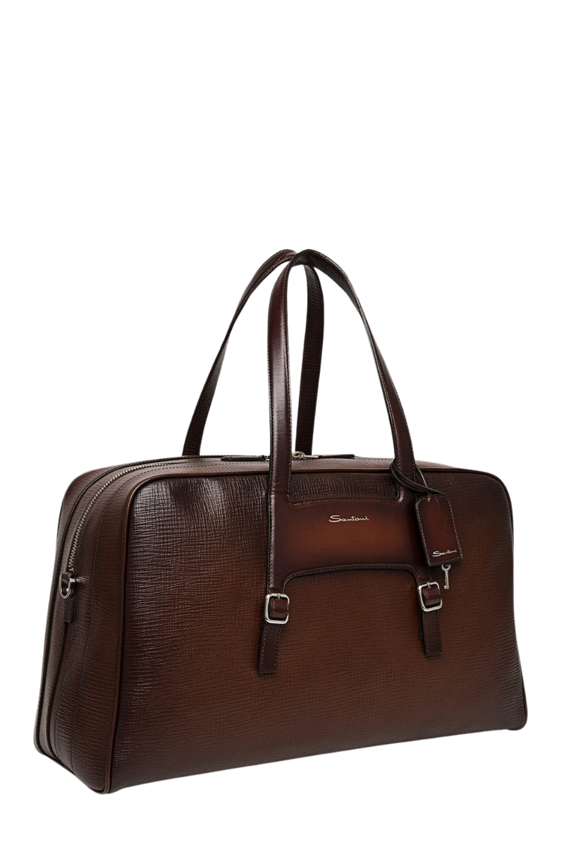 Embossed Leather Weekend Bag-Santoni-Boyds Philadelphia