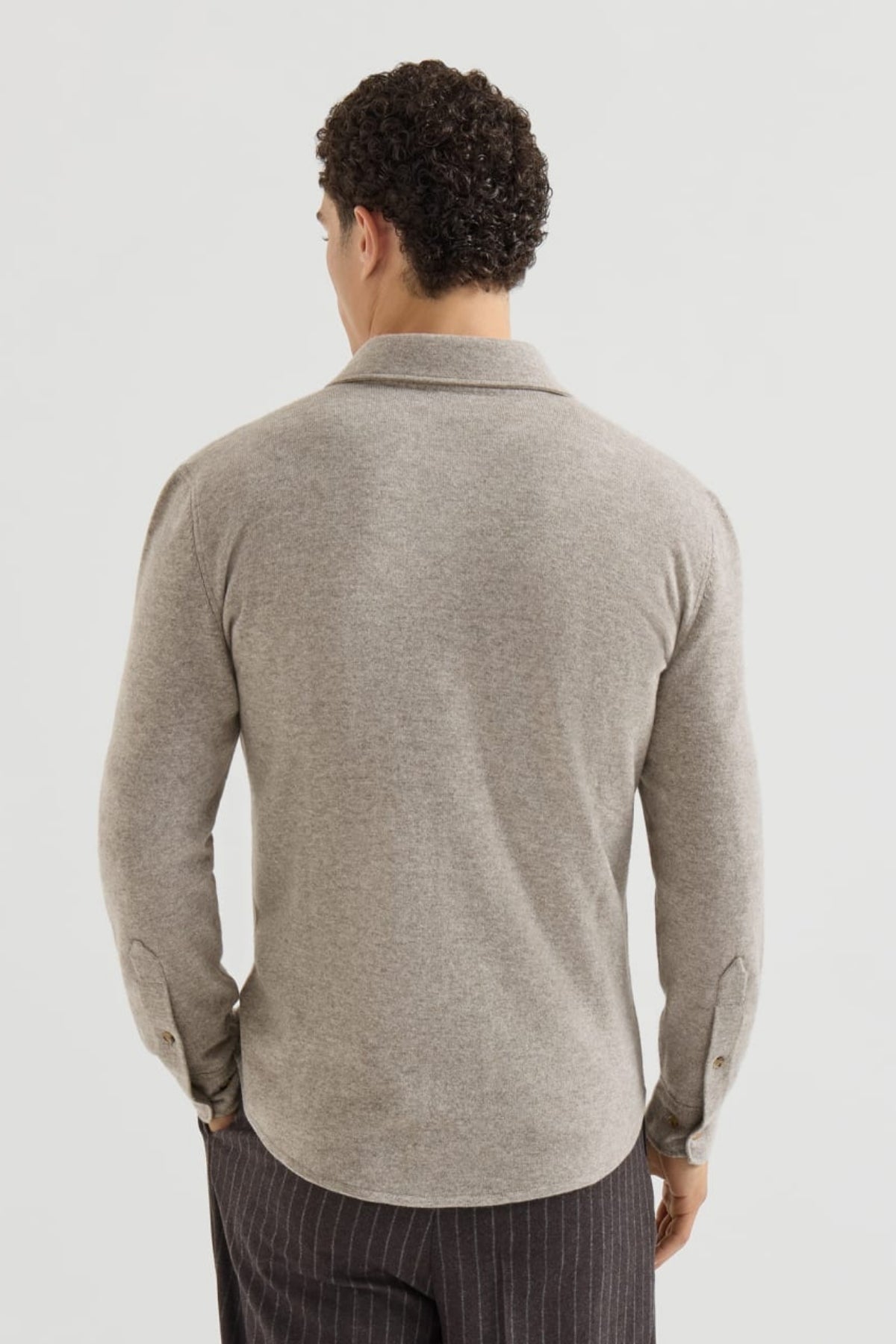 Virgin Wool, Cashmere and Silk Knit Shirt
