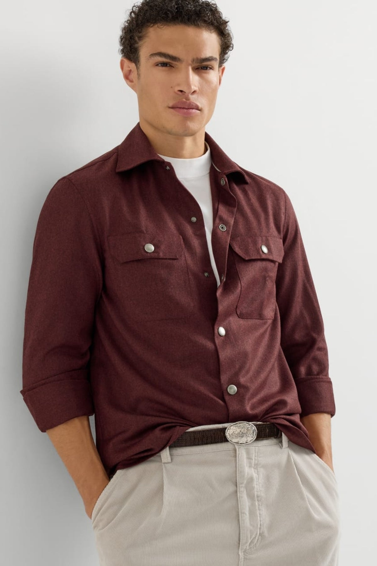 Virgin Wool Flannel Overshirt