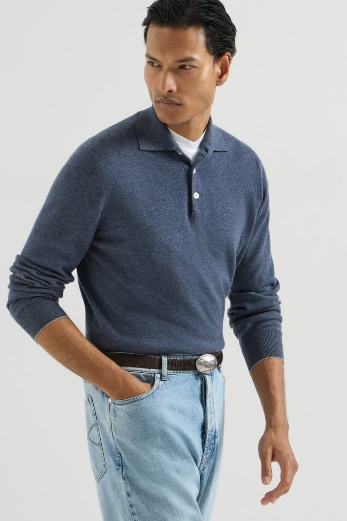 Cashmere Knit Polo Shirt-Brunello Cucinelli-Boyds Philadelphia