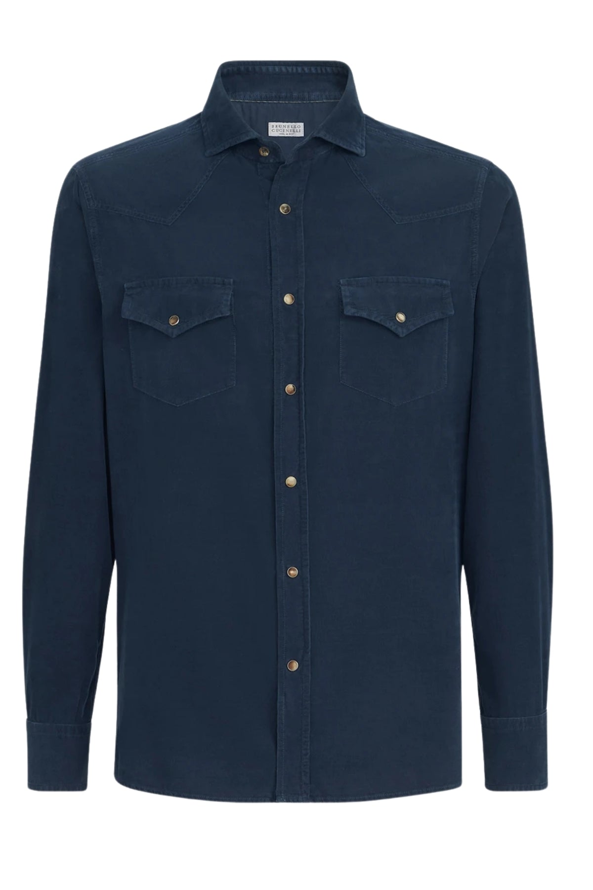 Garment-Dyed Western Shirt-Brunello Cucinelli-Boyds Philadelphia