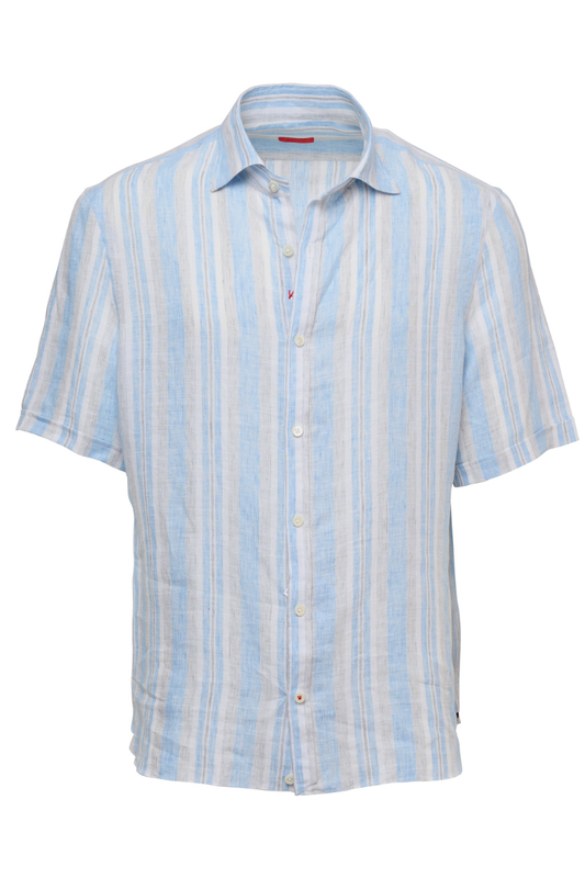 Striped Short Sleeve Shirt-ISAIA-Boyds Philadelphia