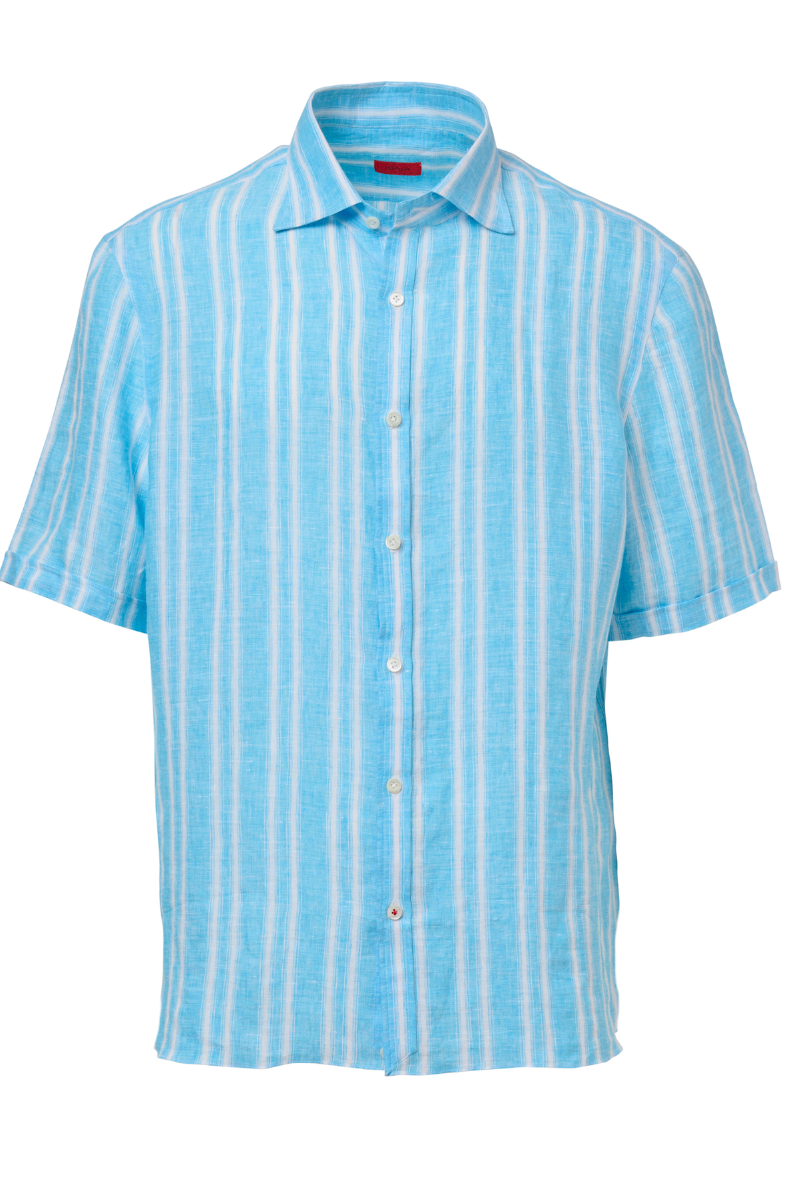 Striped Short Sleeve Shirt-ISAIA-Boyds Philadelphia