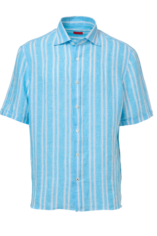 Striped Short Sleeve Shirt-ISAIA-Boyds Philadelphia