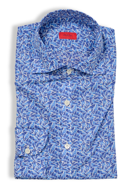 Blue Printed Shirt-ISAIA-Boyds Philadelphia