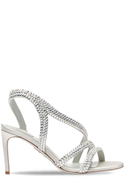 Fernandez y ROCHE コルドベス 兎毛　#56 Lisa Crystal Sandal by René Caovilla