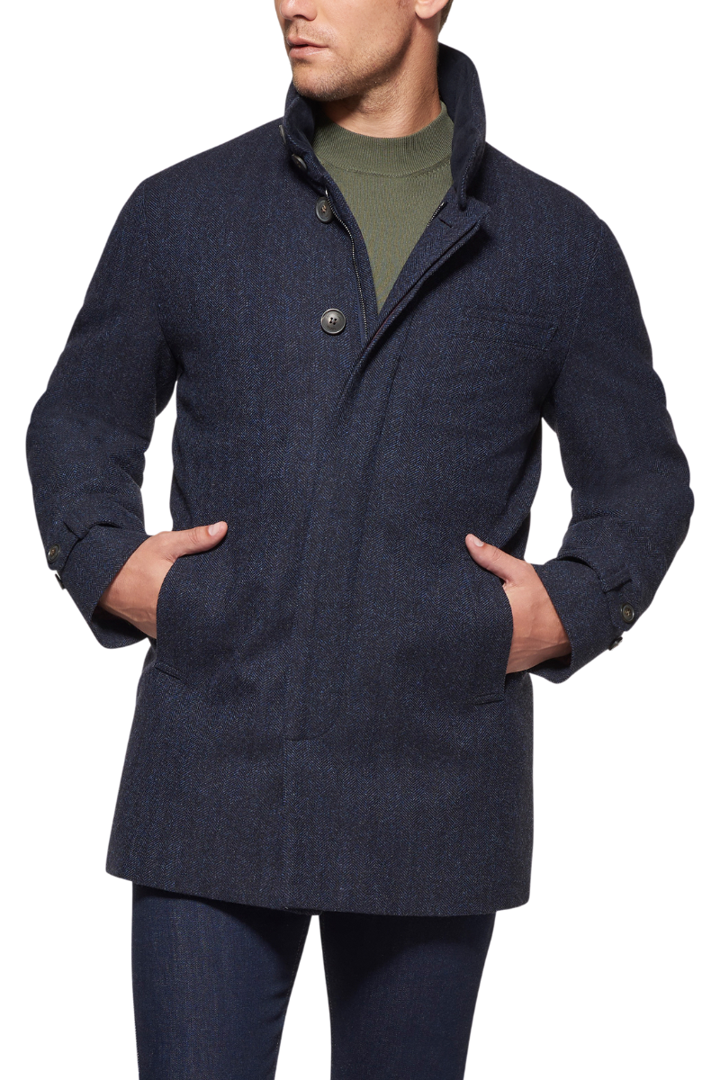 Herringbone Car Coat-Norwegian Wool-Boyds Philadelphia