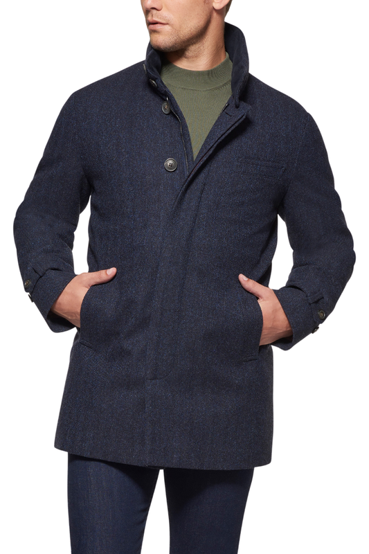 Herringbone Car Coat-Norwegian Wool-Boyds Philadelphia