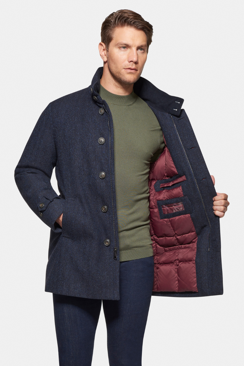 Herringbone Car Coat-Norwegian Wool-Boyds Philadelphia