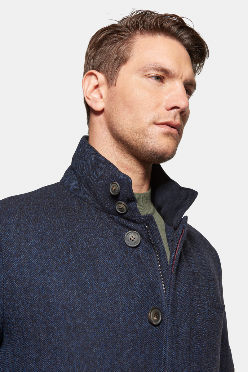 Herringbone Car Coat-Norwegian Wool-Boyds Philadelphia