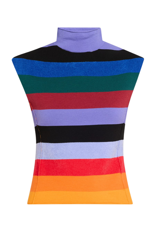 Rainbow Striped Mock Neck Top-Christopher John Rogers-Boyds Philadelphia