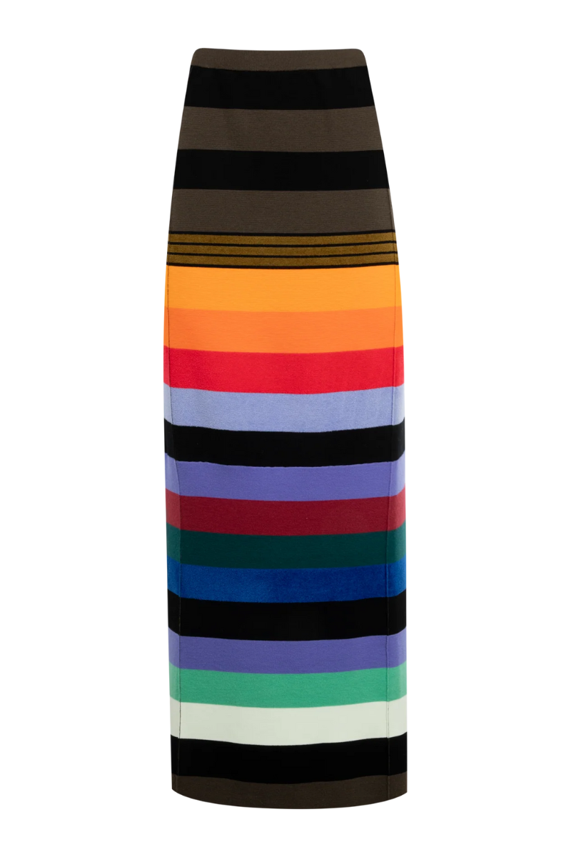 Rainbow Stripe Knit Maxi Skirt-Christopher John Rogers-Boyds Philadelphia