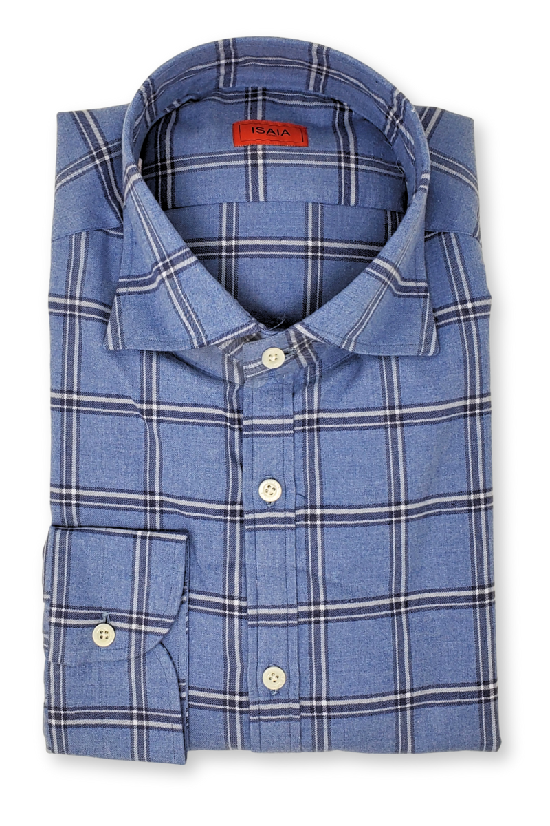 Flannel Window Shirt-ISAIA-Boyds Philadelphia