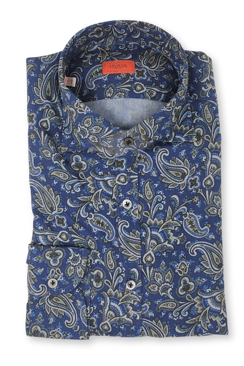 Corduroy Floral Paisley Shirt-ISAIA-Boyds Philadelphia