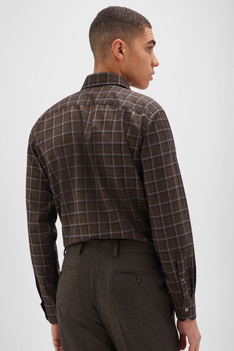 Chocolate Check Sport Shirt-Maurizio Baldassari-Boyds Philadelphia