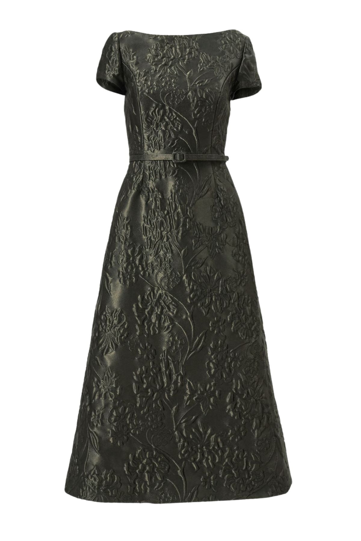 Floral Cloque Lurex Jacquard A-Line Dress-Carolina Herrera-Boyds Philadelphia