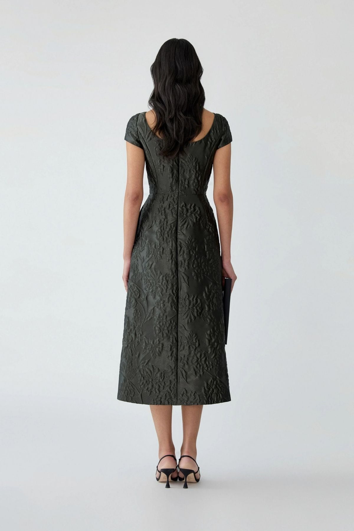 Floral Cloque Lurex Jacquard A-Line Dress-Carolina Herrera-Boyds Philadelphia
