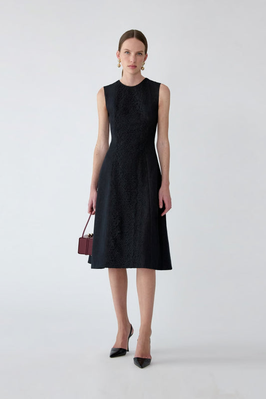 Lace-Embellished Denim Dress-Carolina Herrera-Boyds Philadelphia