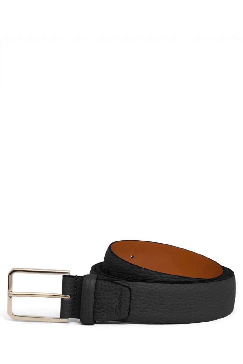 Tumbled Leather Belt-Santoni-Boyds Philadelphia