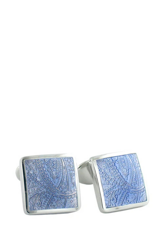 Paisley Light Blue Cufflinks-David Donahue-Boyds Philadelphia