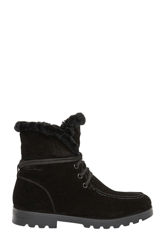 Lug Sole Shearling Lined Lace Up Bootie
