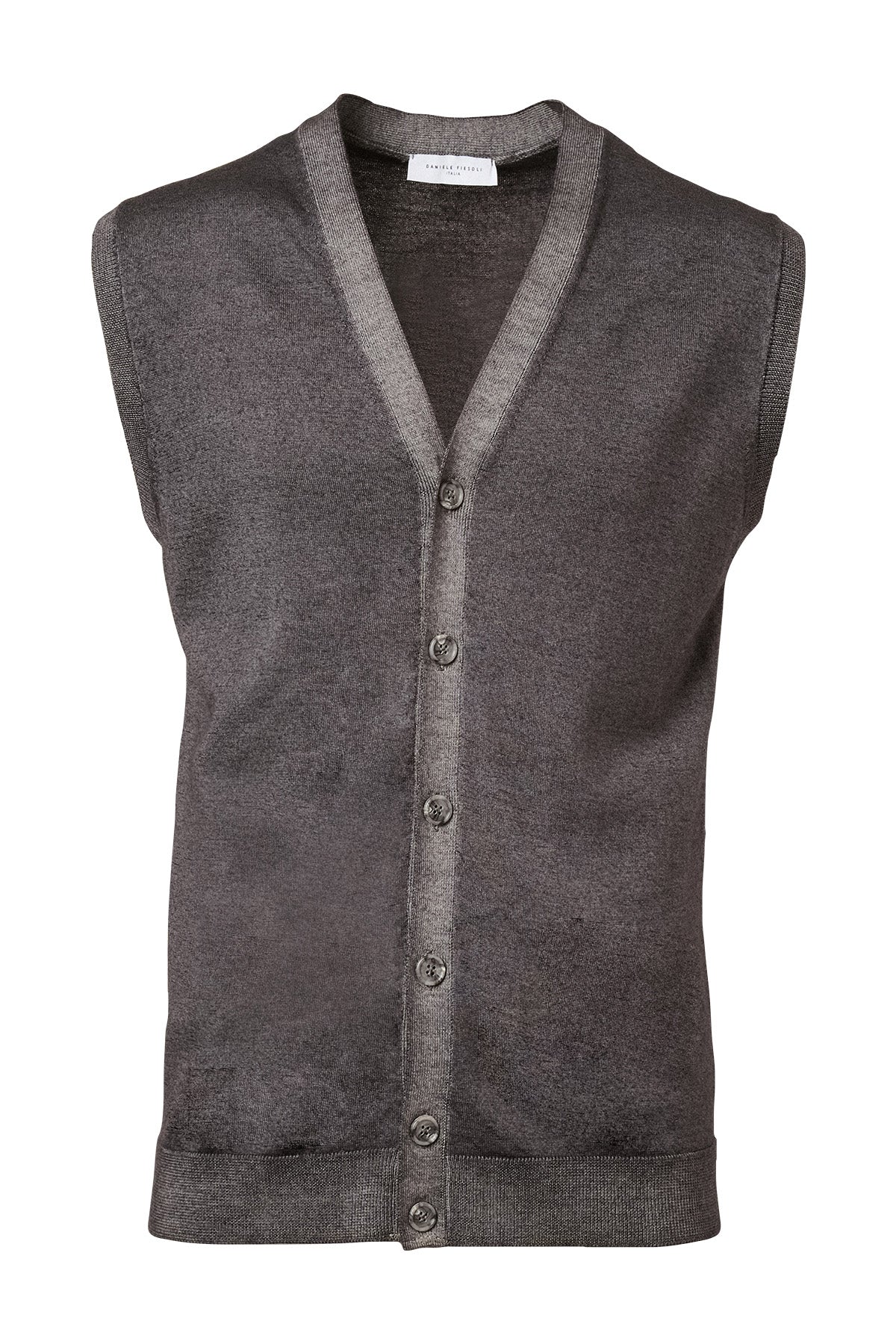 Washed Wool Sleeveless Cardigan