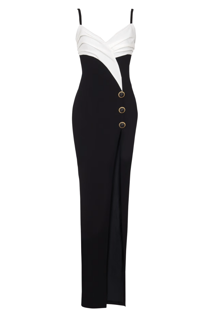 Two-Tone Long Dress-Balmain-Boyds Philadelphia