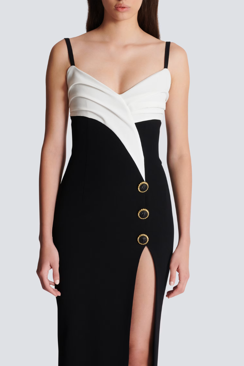Two-Tone Long Dress-Balmain-Boyds Philadelphia