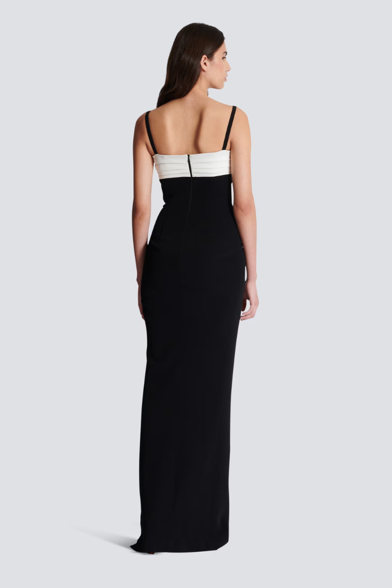 Two-Tone Long Dress-Balmain-Boyds Philadelphia