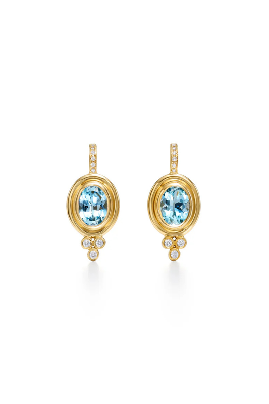 Aquamarine Classic Temple Earrings-Temple St. Clair-Boyds Philadelphia