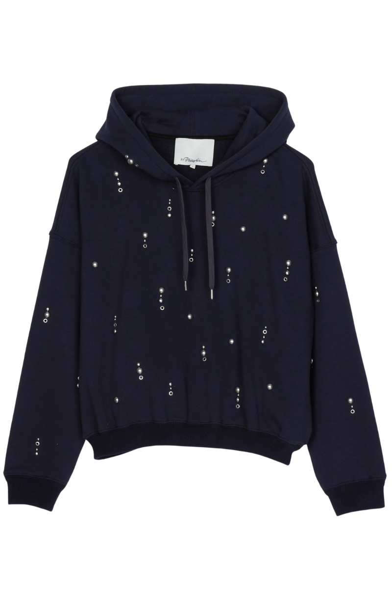 Stud Embellished Hoodie-3.1 Phillip Lim-Boyds Philadelphia