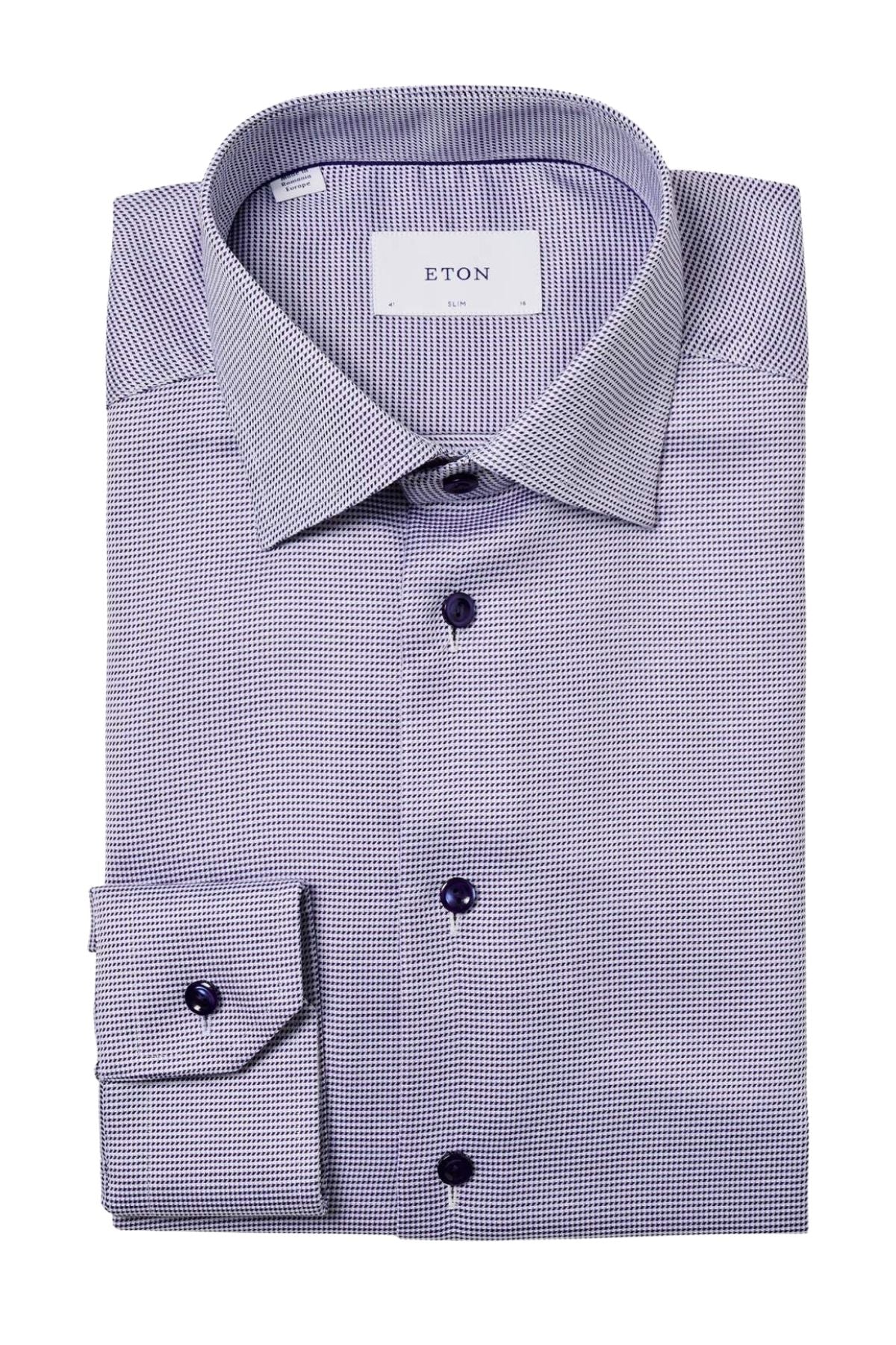 Navy blue Semi-Solid Twill Shirt-Eton-Boyds Philadelphia