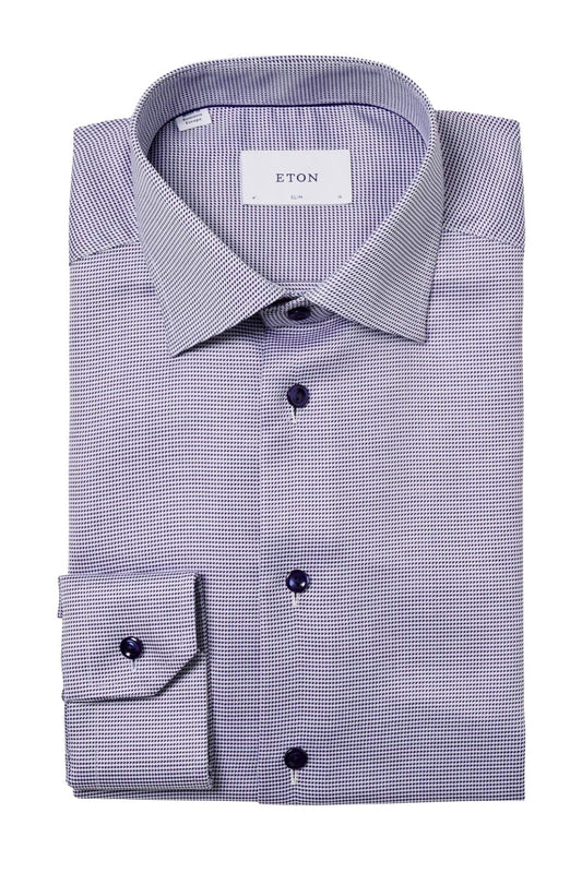 Navy blue Semi-Solid Twill Shirt-Eton-Boyds Philadelphia