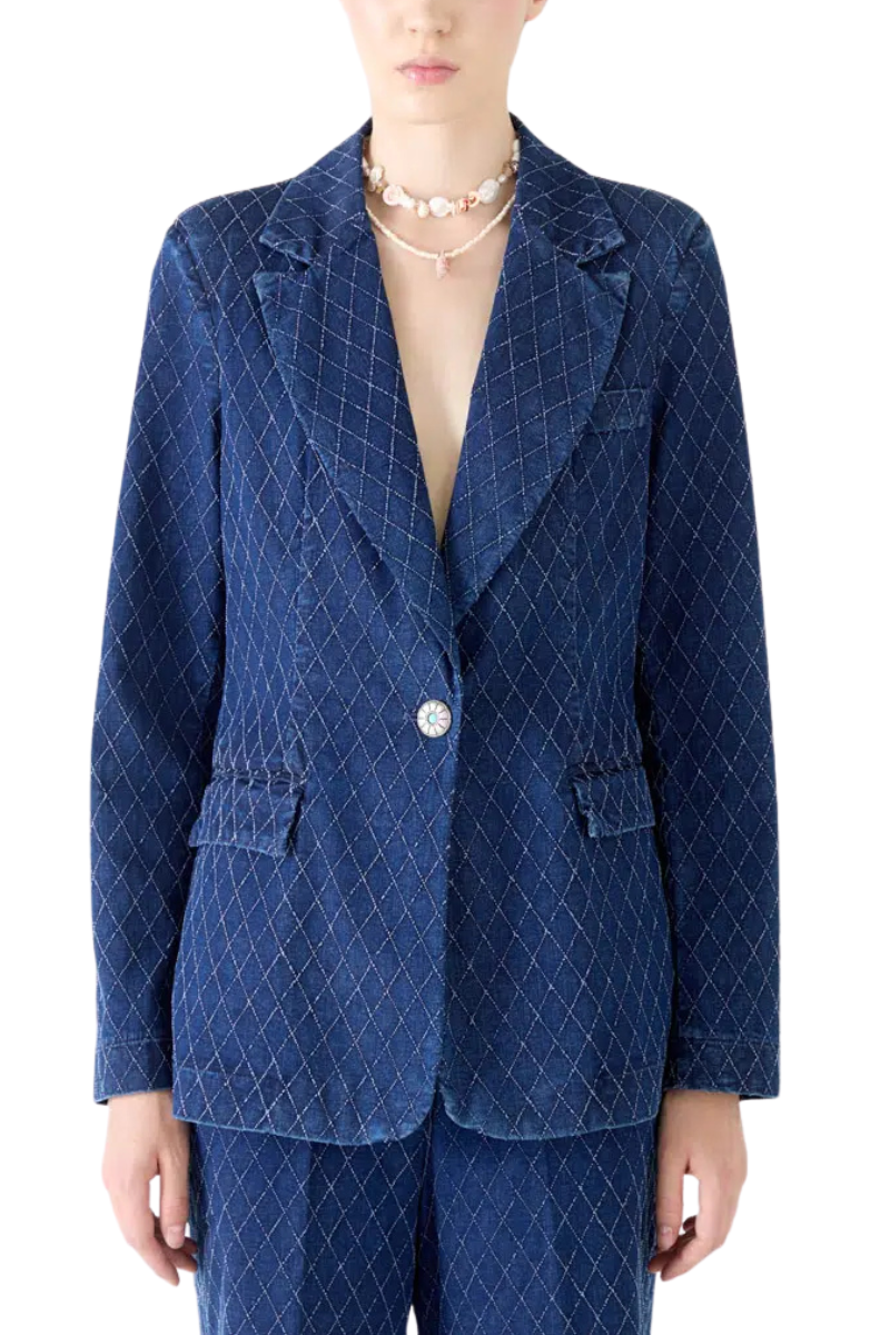 Pin Diamond Denim Blazer-Shaft-Boyds Philadelphia