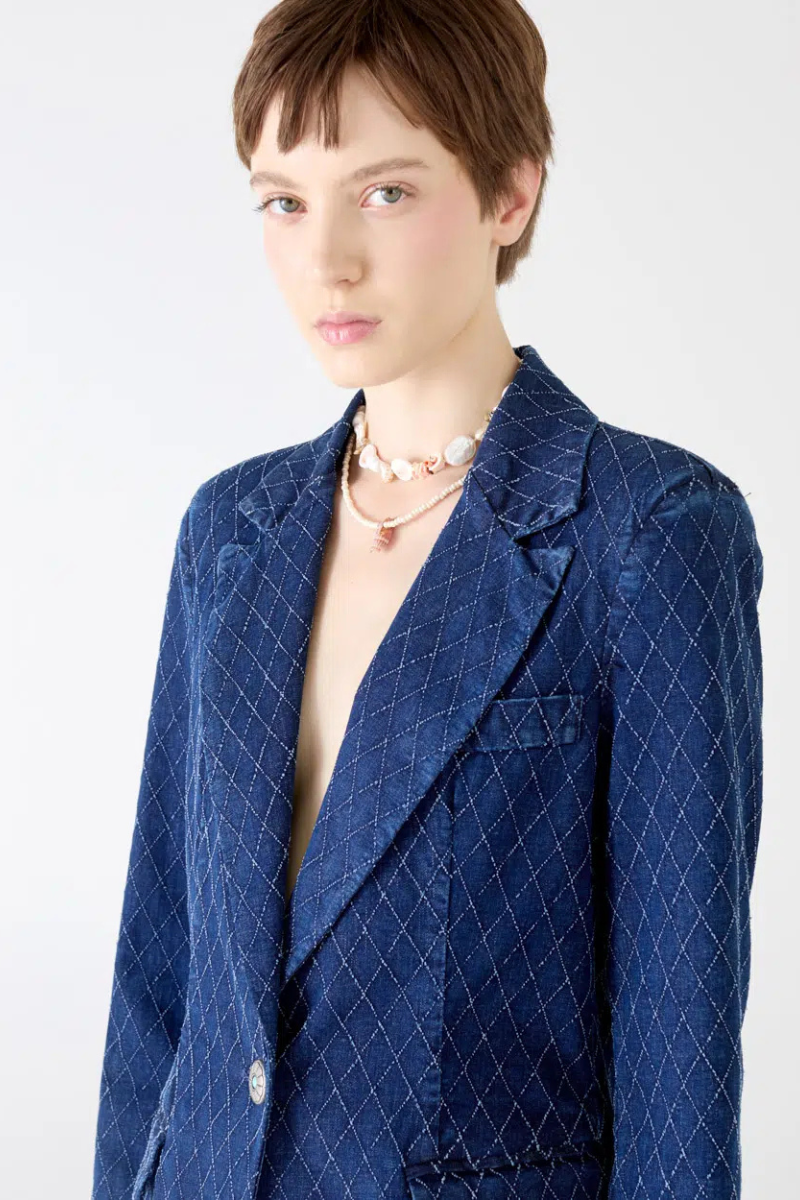 Pin Diamond Denim Blazer-Shaft-Boyds Philadelphia