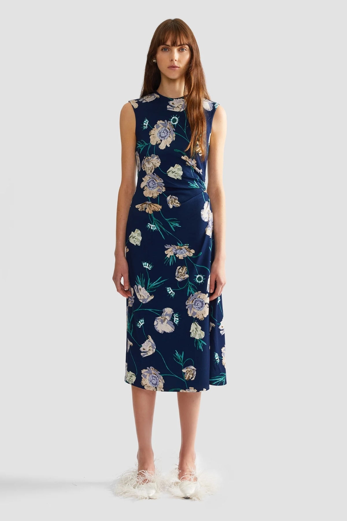 Floral Ponte Sleeveless Midi Dress-ERDEM-Boyds Philadelphia