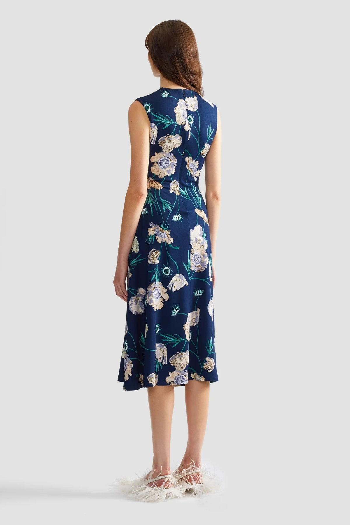 Floral Ponte Sleeveless Midi Dress-ERDEM-Boyds Philadelphia