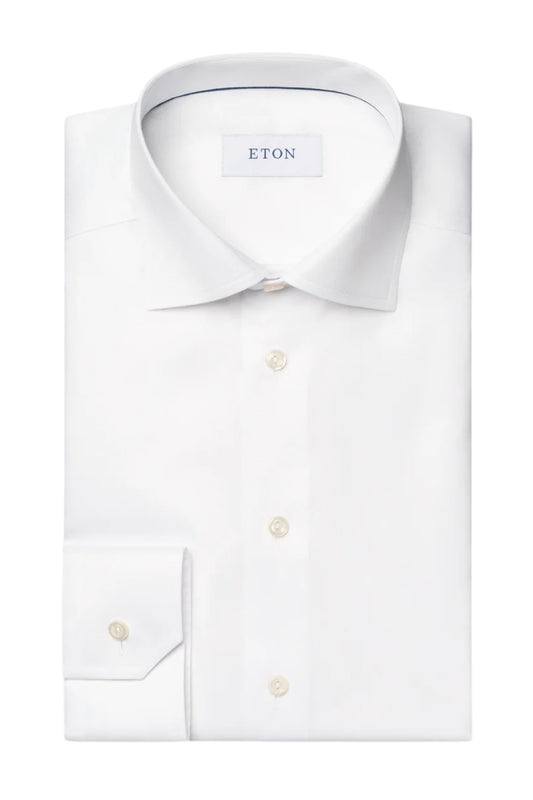 White Signature Slim Fit Twill Shirt-Eton-Boyds Philadelphia