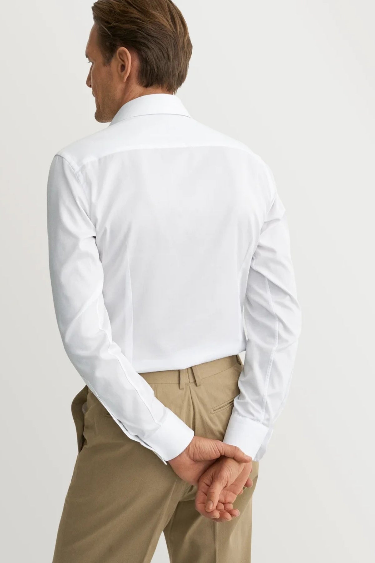 White Signature Slim Fit Twill Shirt