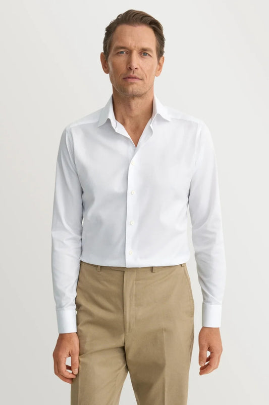 White Signature Contemporary Fit Twill Shirt-Eton-Boyds Philadelphia