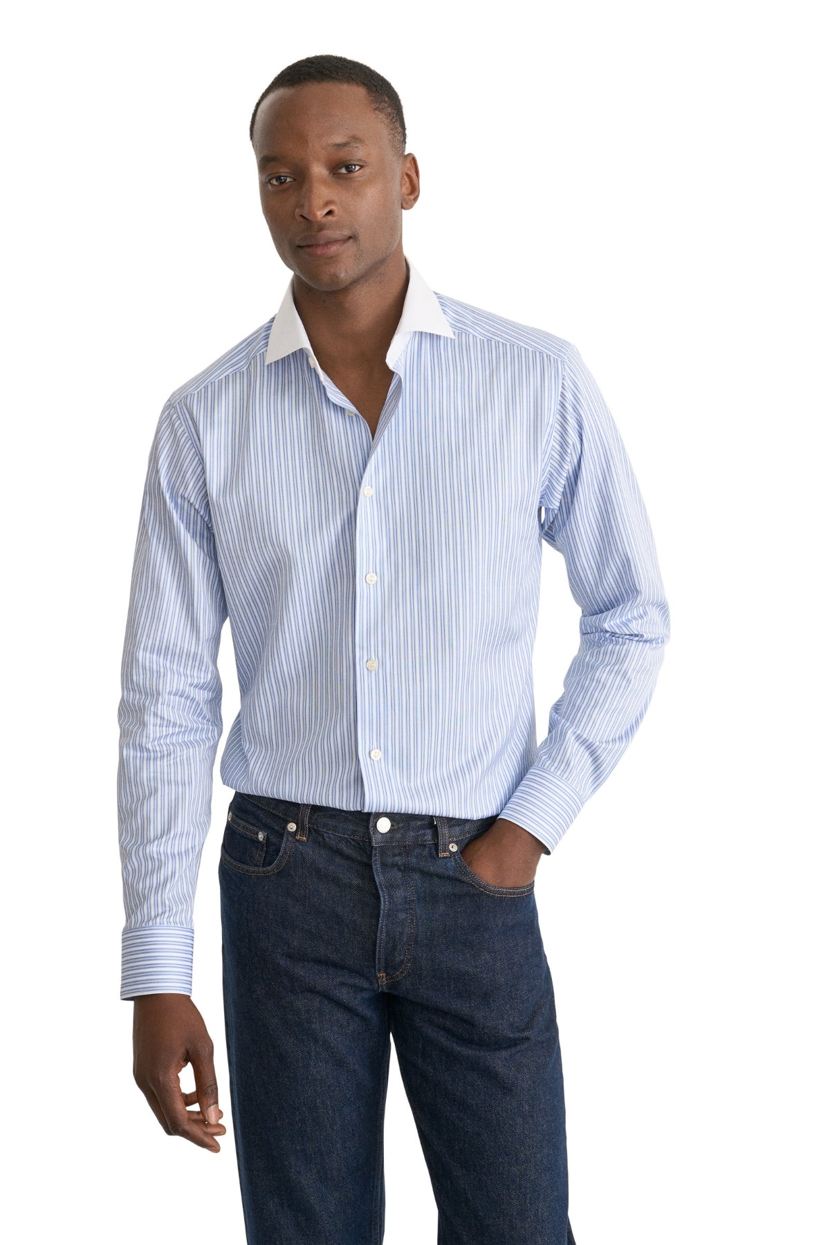 Contemporary White Collar Striped Signature Twill Shirt-Eton-Boyds Philadelphia