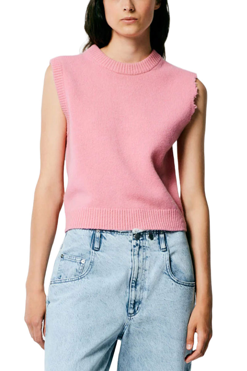 Soft Lambswool Distressed Vest-Tibi-Boyds Philadelphia