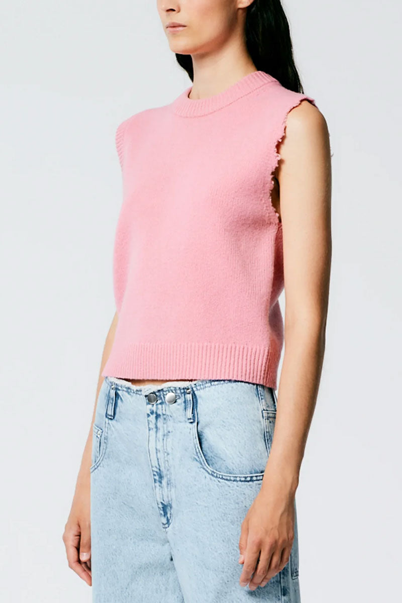 Soft Lambswool Distressed Vest-Tibi-Boyds Philadelphia