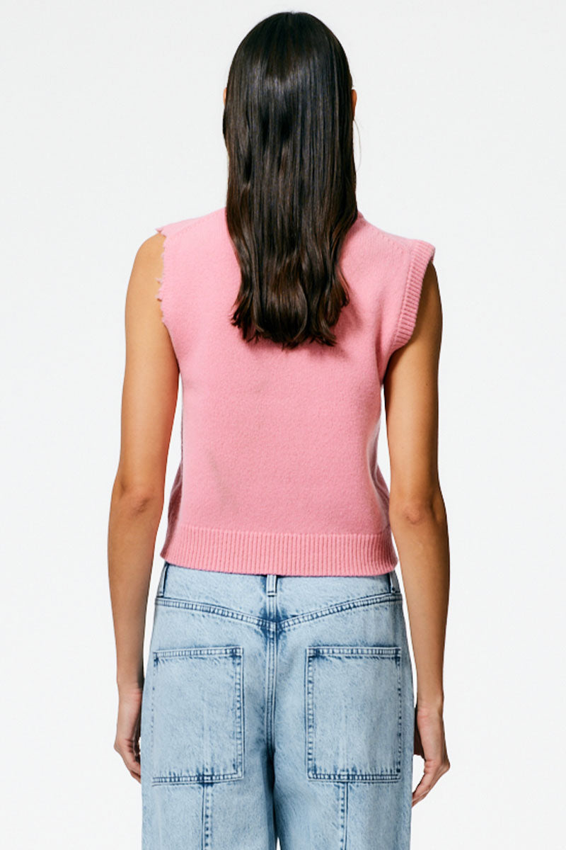Soft Lambswool Distressed Vest-Tibi-Boyds Philadelphia