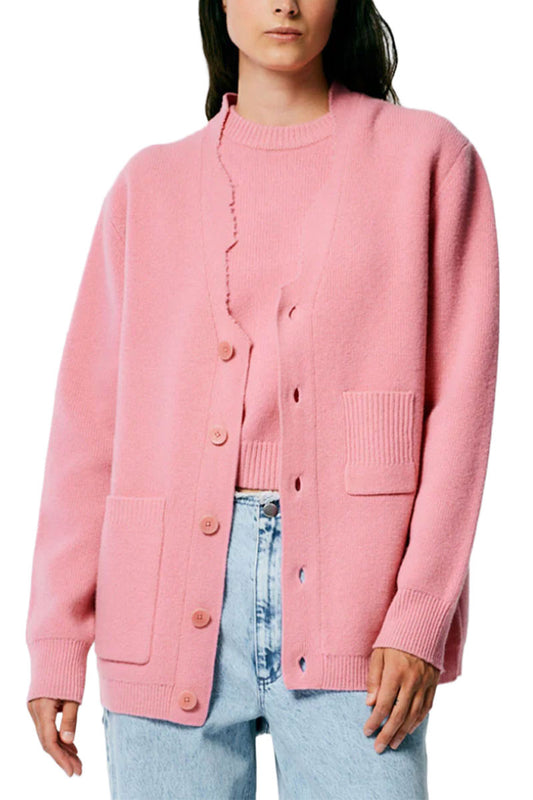 Soft Lambswool Distressed Cardigan-Tibi-Boyds Philadelphia