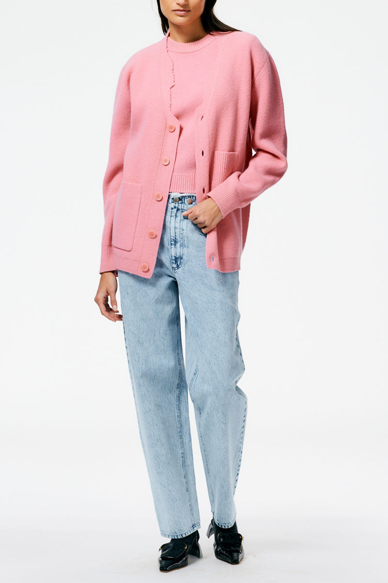 Soft Lambswool Distressed Cardigan-Tibi-Boyds Philadelphia