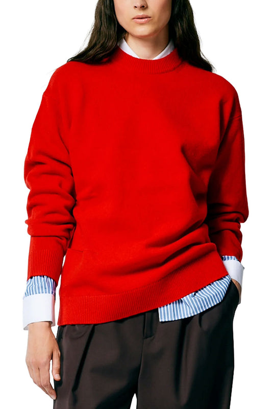 Soft Lambswool Crewneck Easy Pullover-Tibi-Boyds Philadelphia