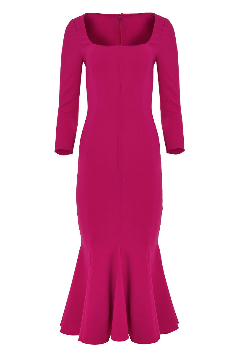 Fluid Crepe Trumpet Dress-Carolina Herrera-Boyds Philadelphia