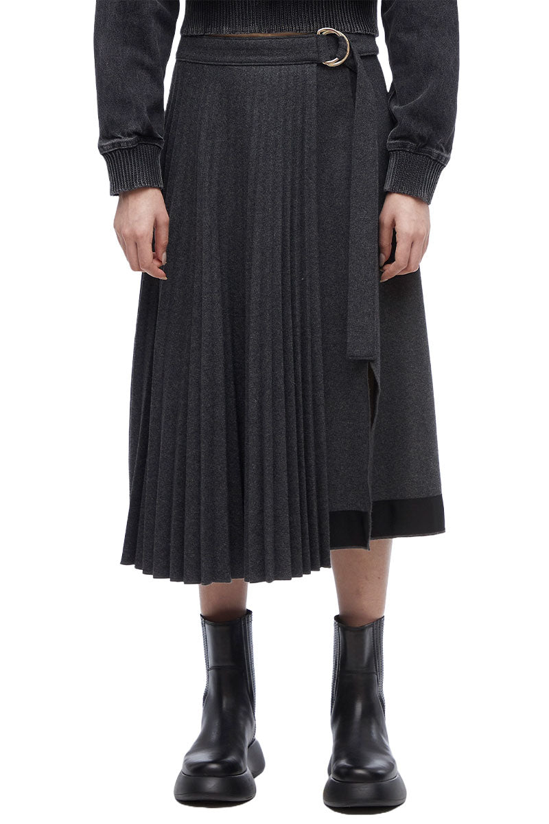 Flannel Pleated Wrap Skirt-3.1 Phillip Lim-Boyds Philadelphia